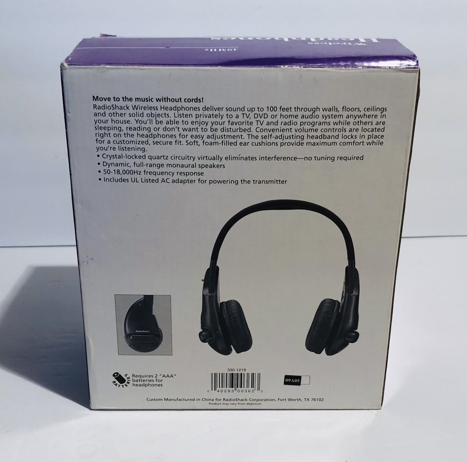 RadioShack 33-1219 Wireless 49MHz Headphone Transmitter Power AC Adapter TV Ear