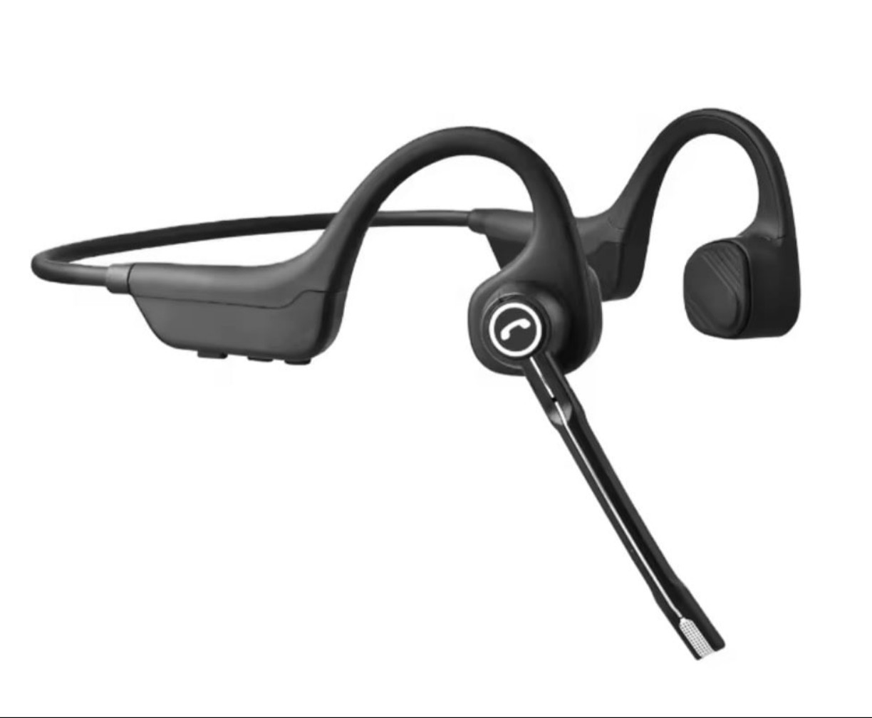 Bluetooth Bone Conduction Headset W / Boom Mic -PTT & Firmware Capabilities -New
