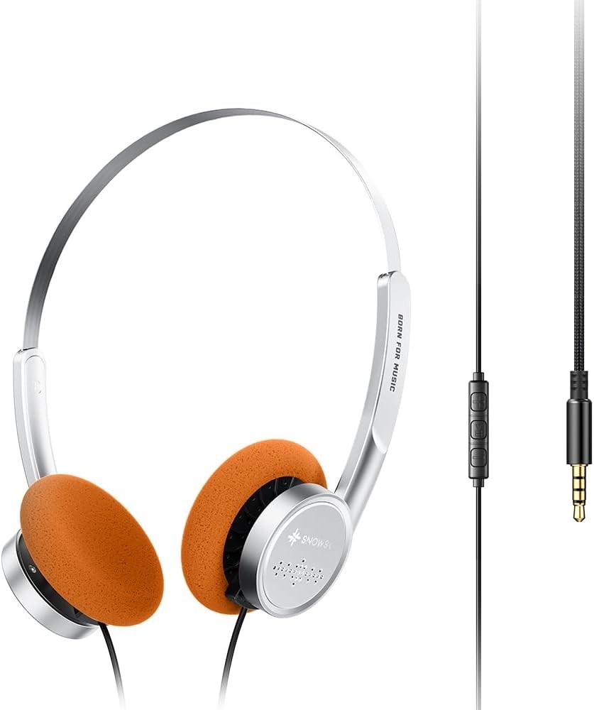 FiiO Snowsky Wind 3.5mm ON-Ear Headphones for Recording Gaming w/Mic (Silver)