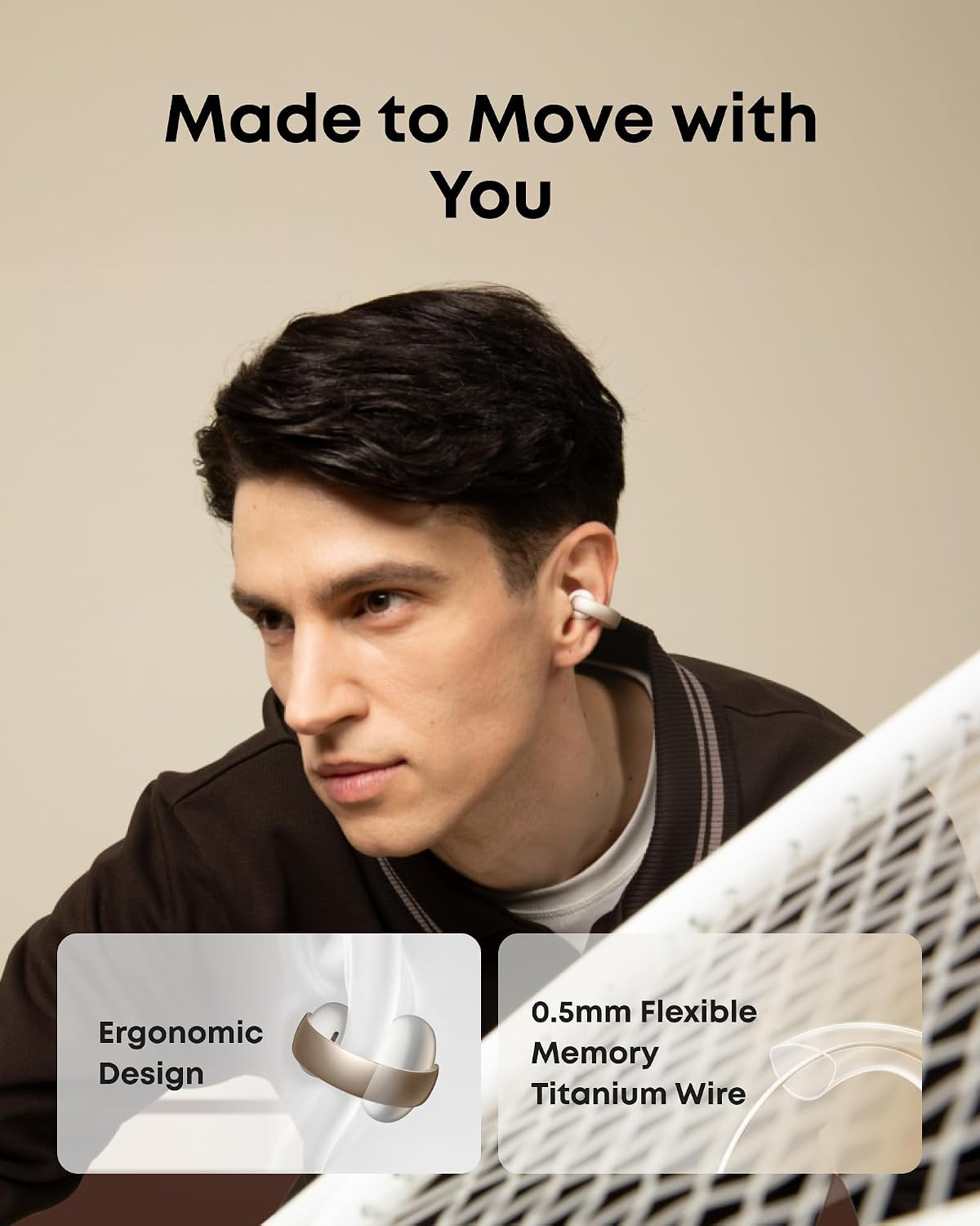 Soundcore Aeroclip by Anker, Open-Ear Earbuds, Clip-On Headphones, Adaptive Comf