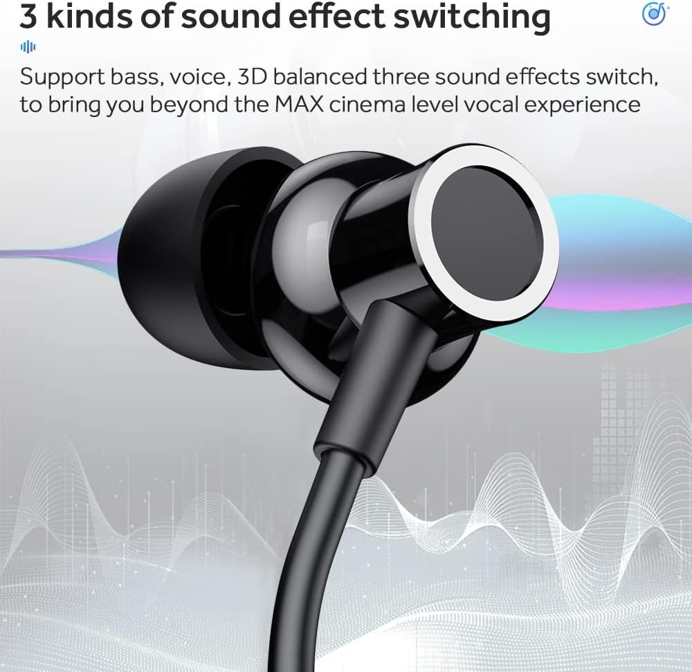 Ergonomic In-Ear Bluetooth Earphones with 100 Hours Playback & Noise Reduction