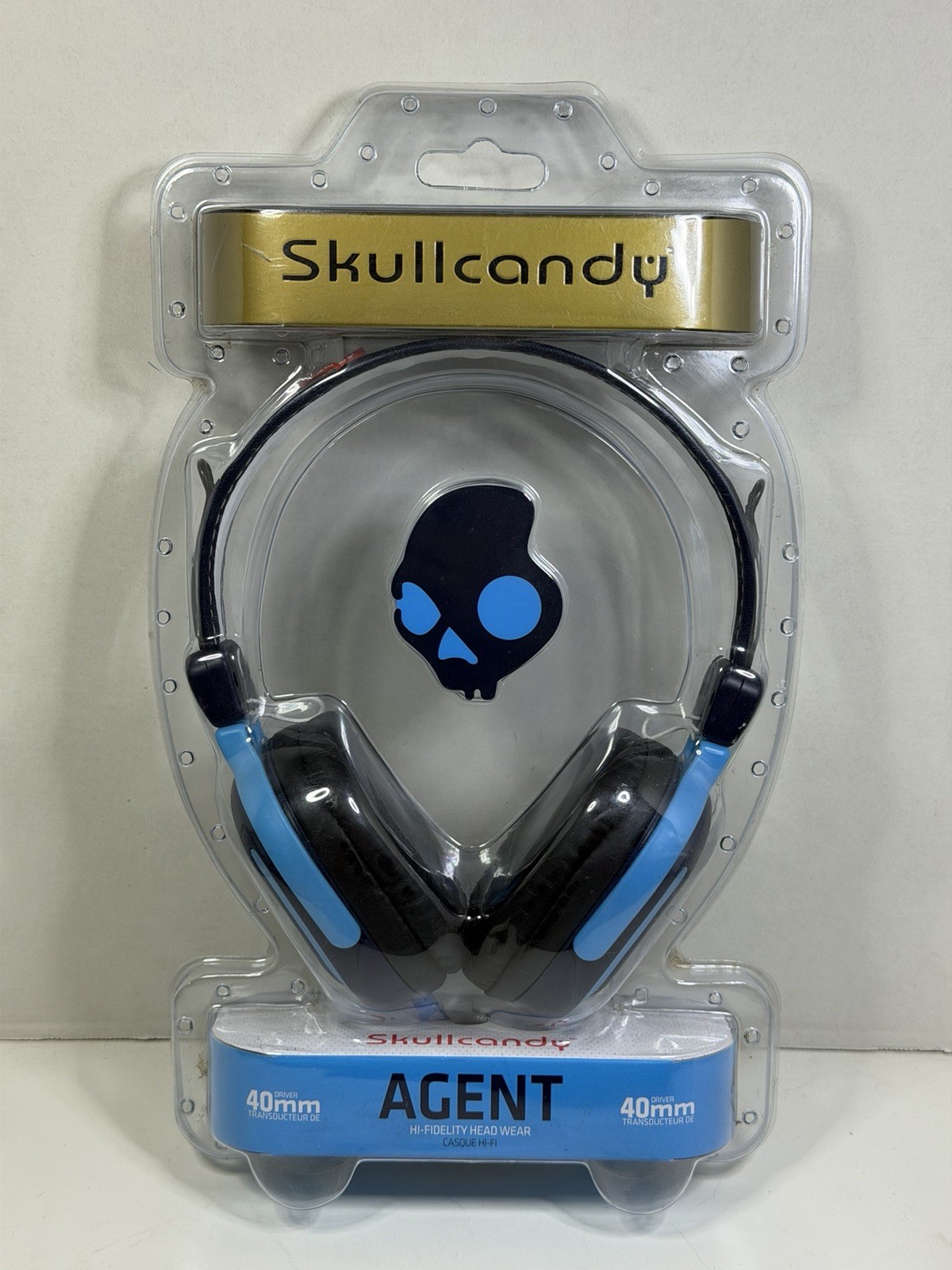 Skullcandy Agent 40mm Blue Hi-Fidelity Over Ear Wired Headphones NEW SEALED RARE