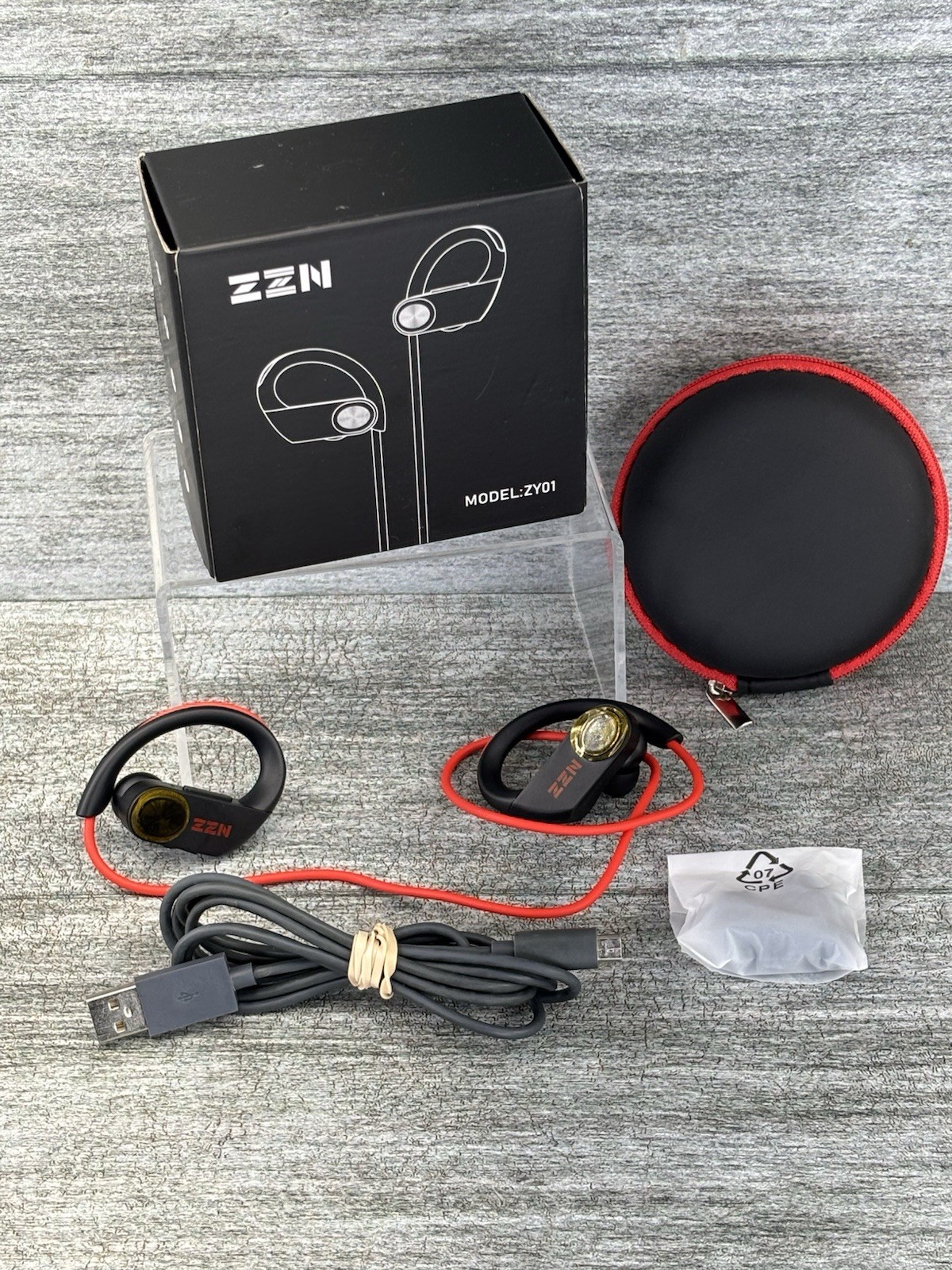 ZZN ZY01 Bluetooth Earphones Headphones Sweatproof Sports Gym Running Ear Buds