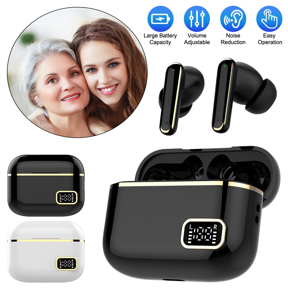 Hearing Aids for Seniors Rechargeable with Noise Cancelling Hearing Amplifiers.