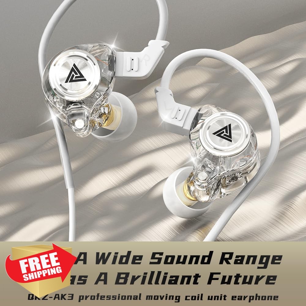 CNWUJASS AK3FILE Clear wired earbuds 3.5mm mic