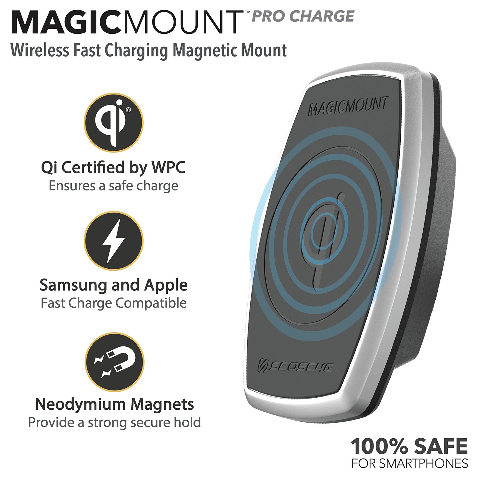 SCOSCHE MPQ2V MagicMount Magnetic Vent Mount Holder Charger for Vehicles