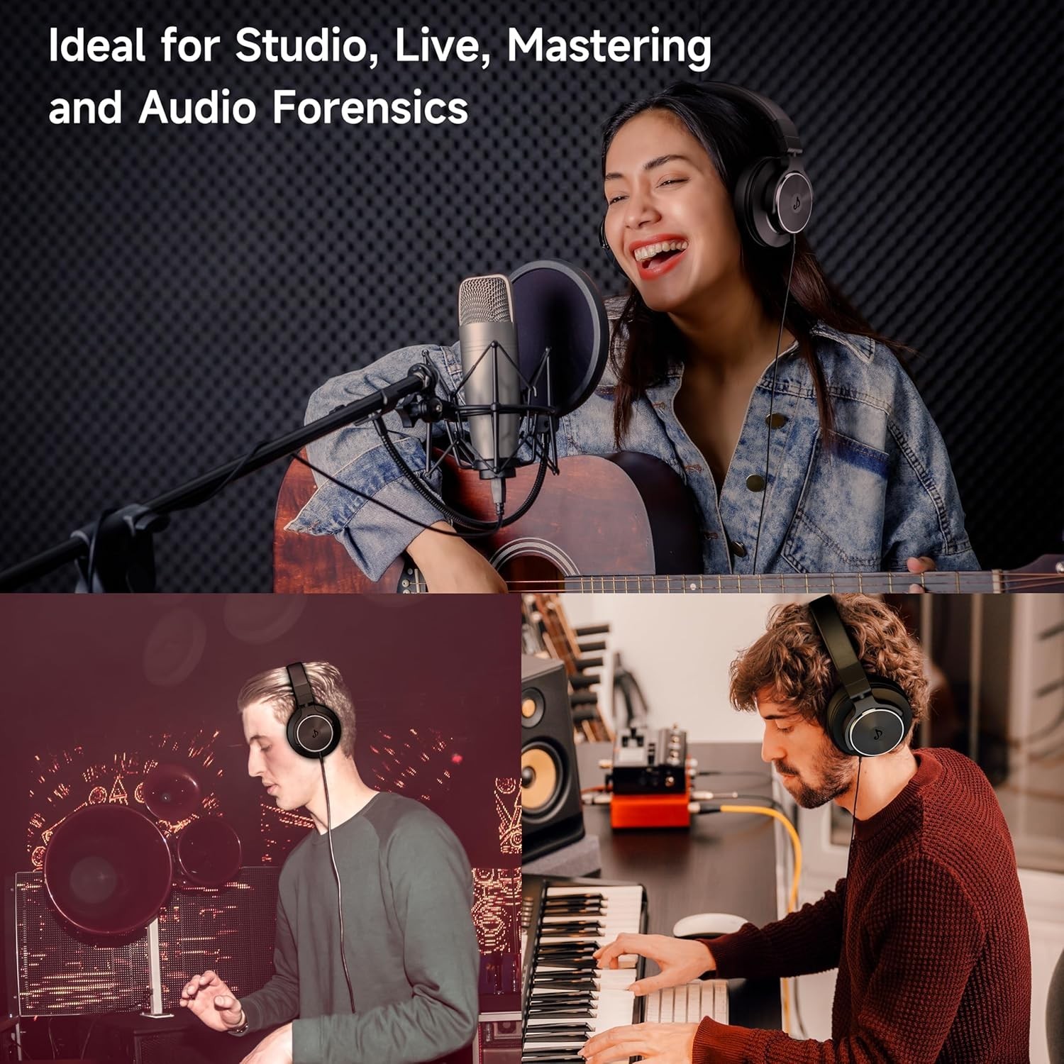 Professional Studio Headphones with 50mm Neodymium Drivers for DJs & Podcasters