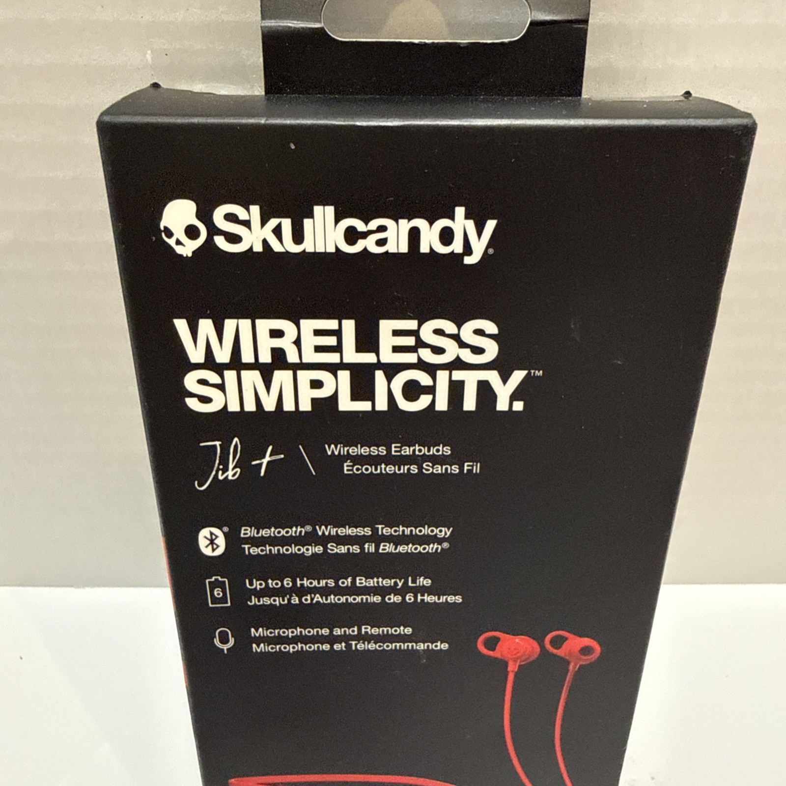 Skullcandy Jib + red Wireless In-Ear Headphones with inline mic & remote. New.