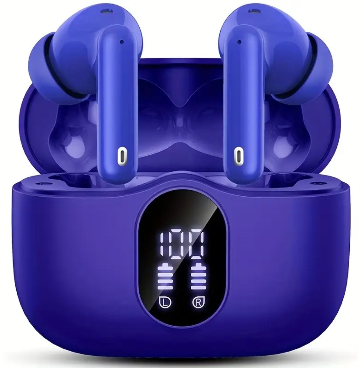 Wireless Bluetooth Earbuds With Bass Stereo Sound Noise Cancelation LED Display