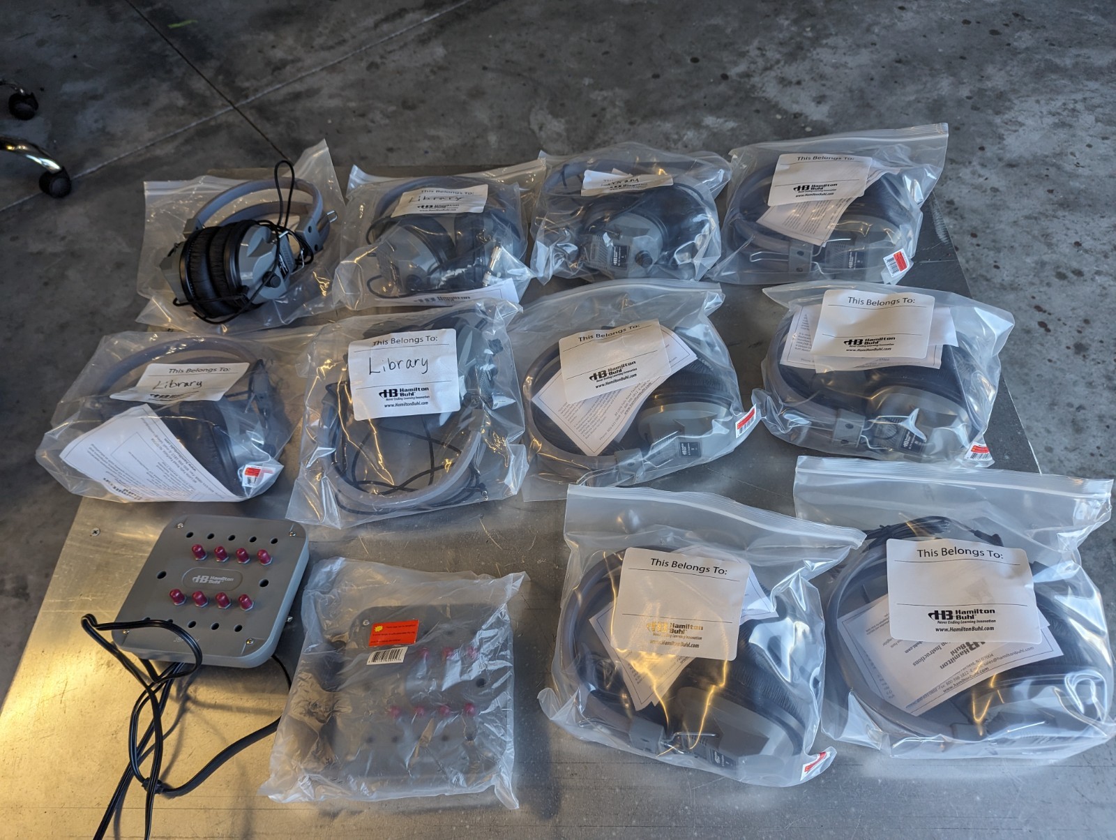 10x used Hamilton Buhl SC-7V SchoolMate Deluxe Stereo Headphones jbp-8sv
