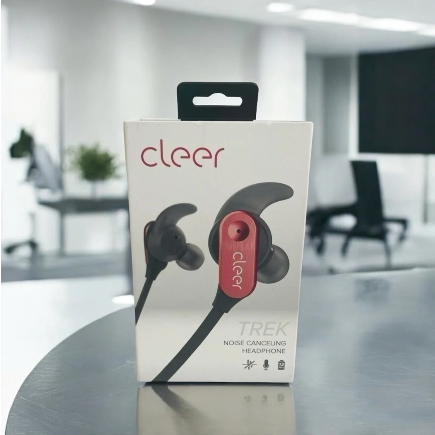 Cleer Trek Active Noise Canceling In-Ear Headphones Red 12mm Driver NIB