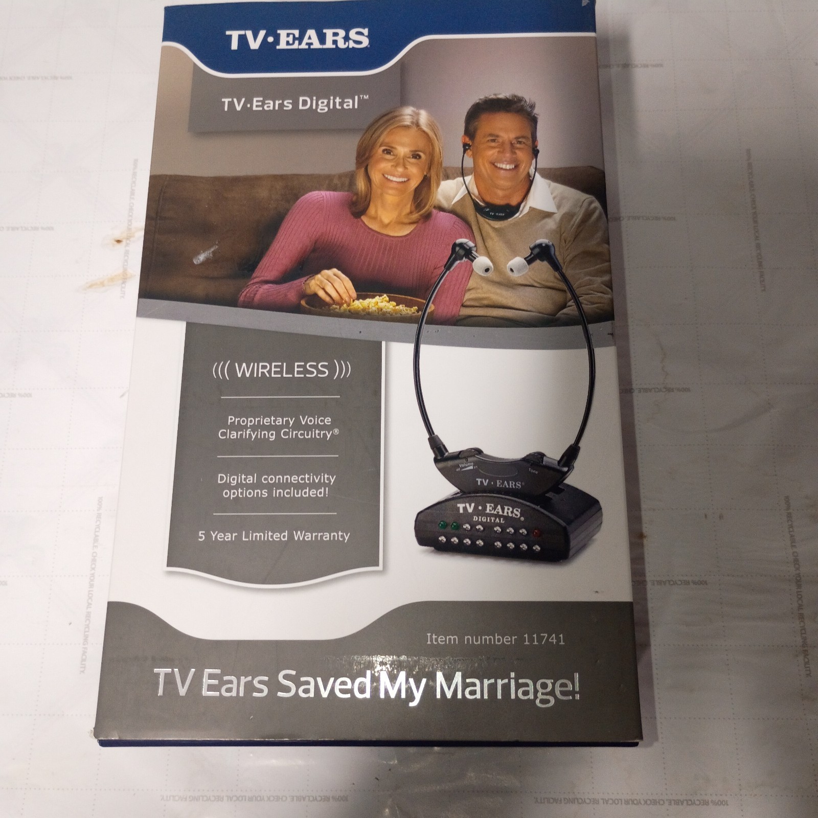 TV Ears Digital Wireless Voice Clarifying Headset- For PARTS ONLY Tested
