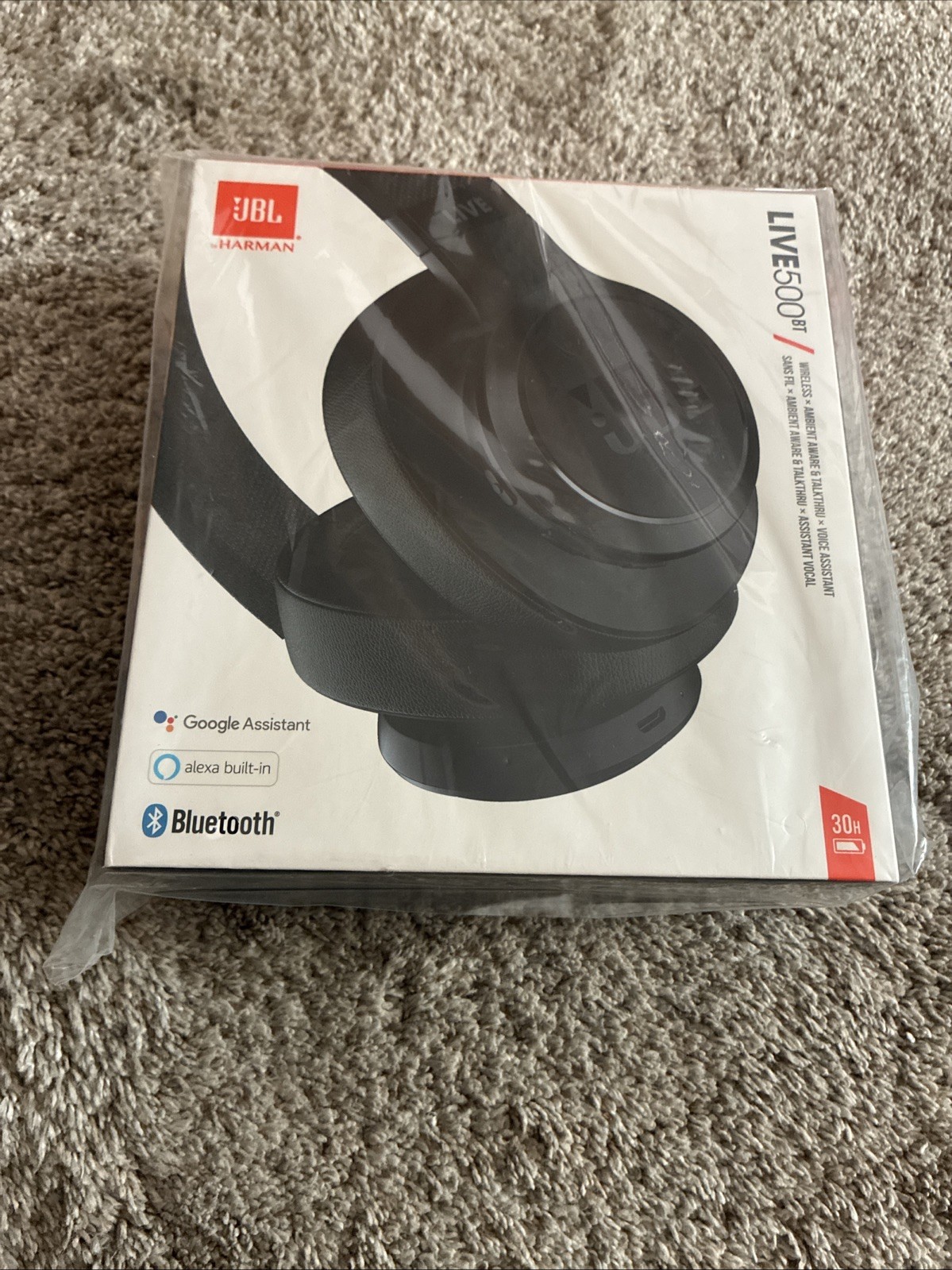 JBL Live 500 BT Around-Ear Wireless Headphone – Black