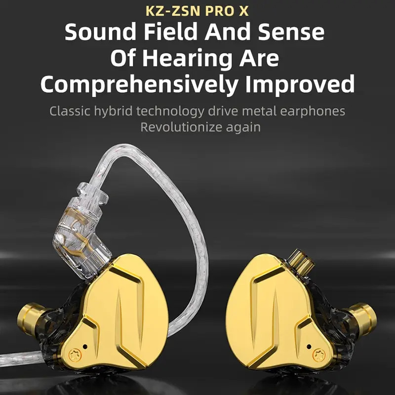 KZ ZSN Pro X Hybrid Driver In-Ear Earphones Metal HIFI Bass Wired Headphones