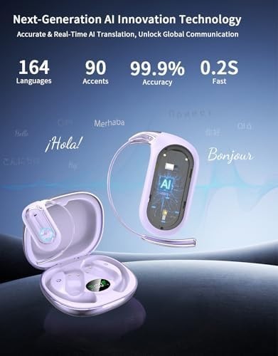 AI Translation Earbuds Real Time,164 Languages Translator Earbuds