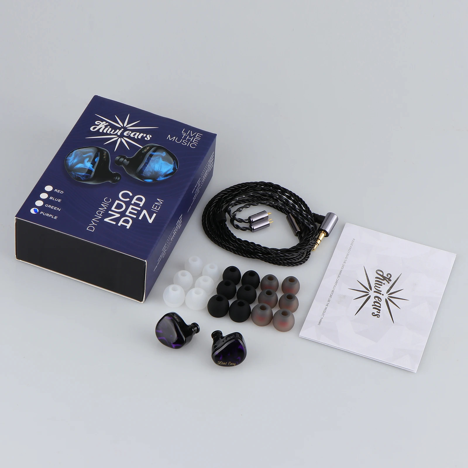 Kiwi Ears Cadenza 10mm Beryllium Dynamic Driver IEM 3D Printed 0.78 2-Pin 3.5mm