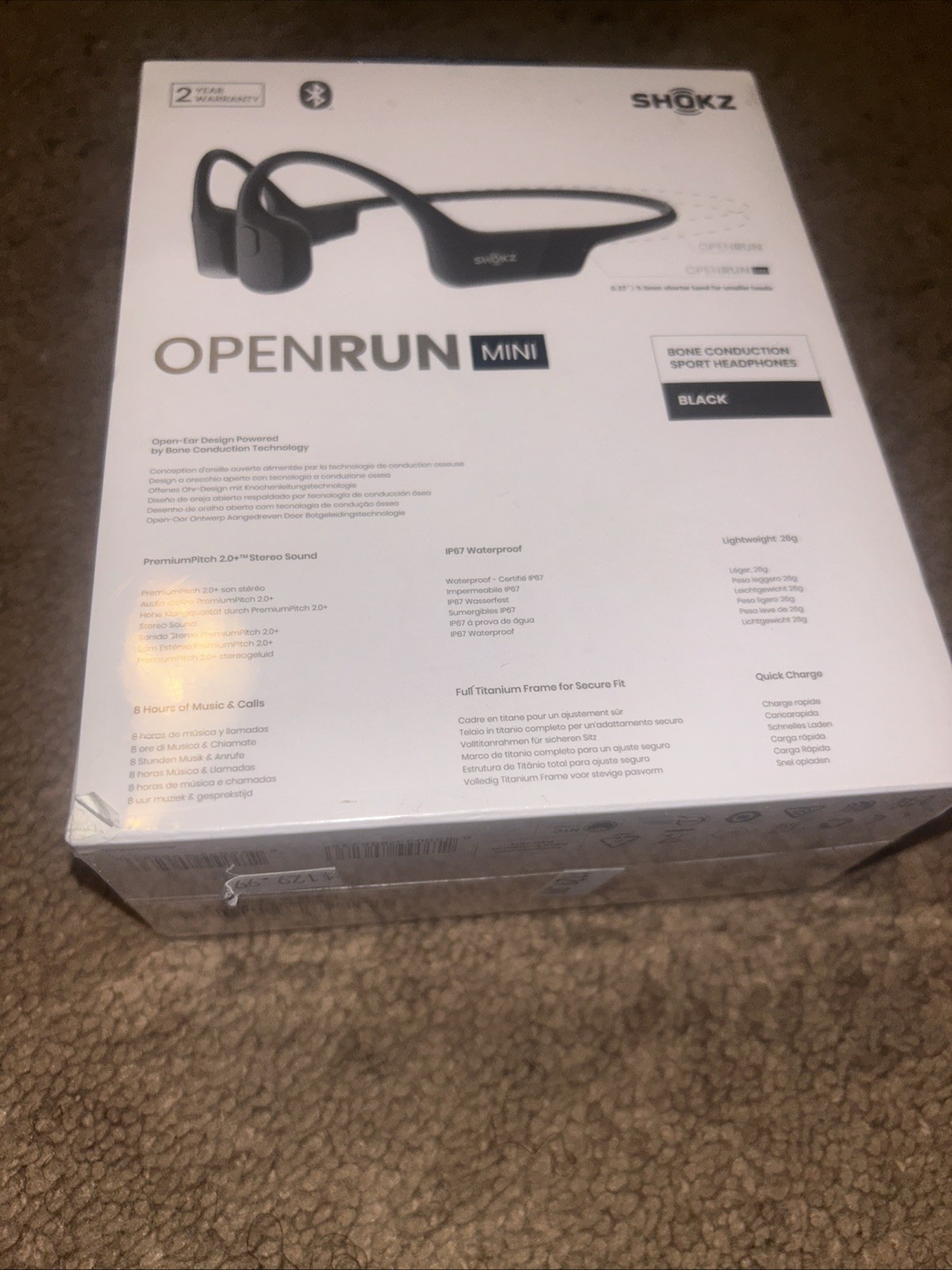 SHOKZ Openrun Mini Bone Conduction Open-Ear Endurance Headphones