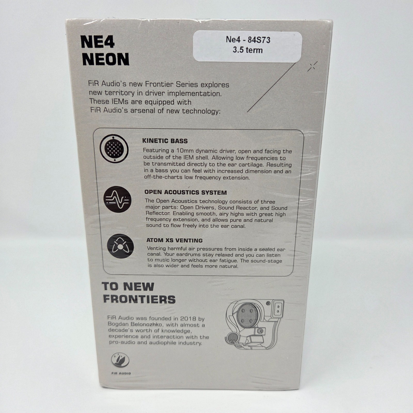 FiR Audio NE4 Neon 4 Universal IEM Frontier Series 3.5mm NEW SEALED