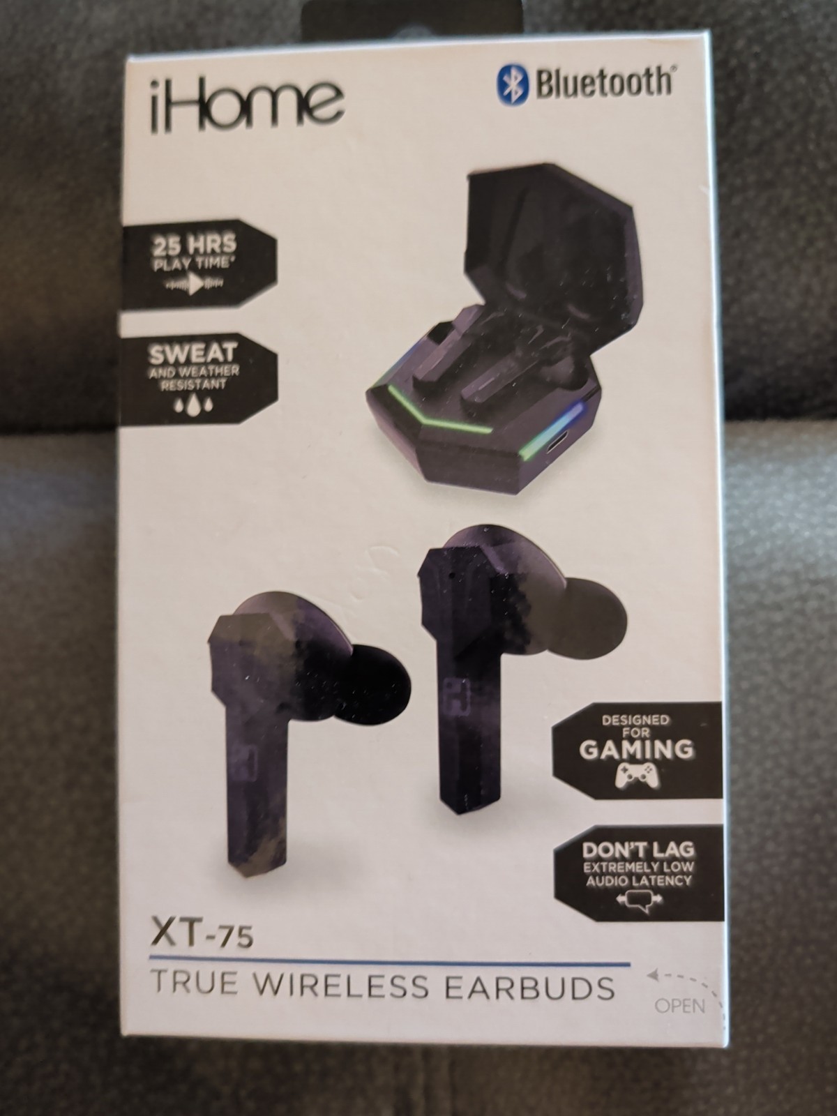 Ihome Xt-75 Black, Wireless Earbuds, Built In Mic For Gaming, 25+Hour Usage
