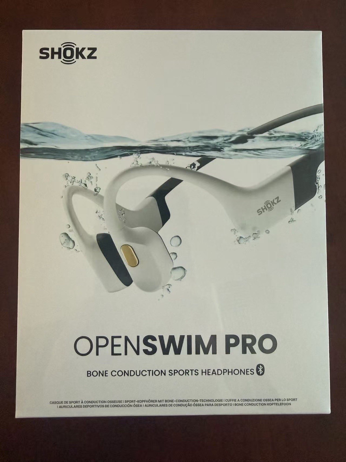 New Shokz OpenSwim Pro Bone Conduction Sport Headphones white