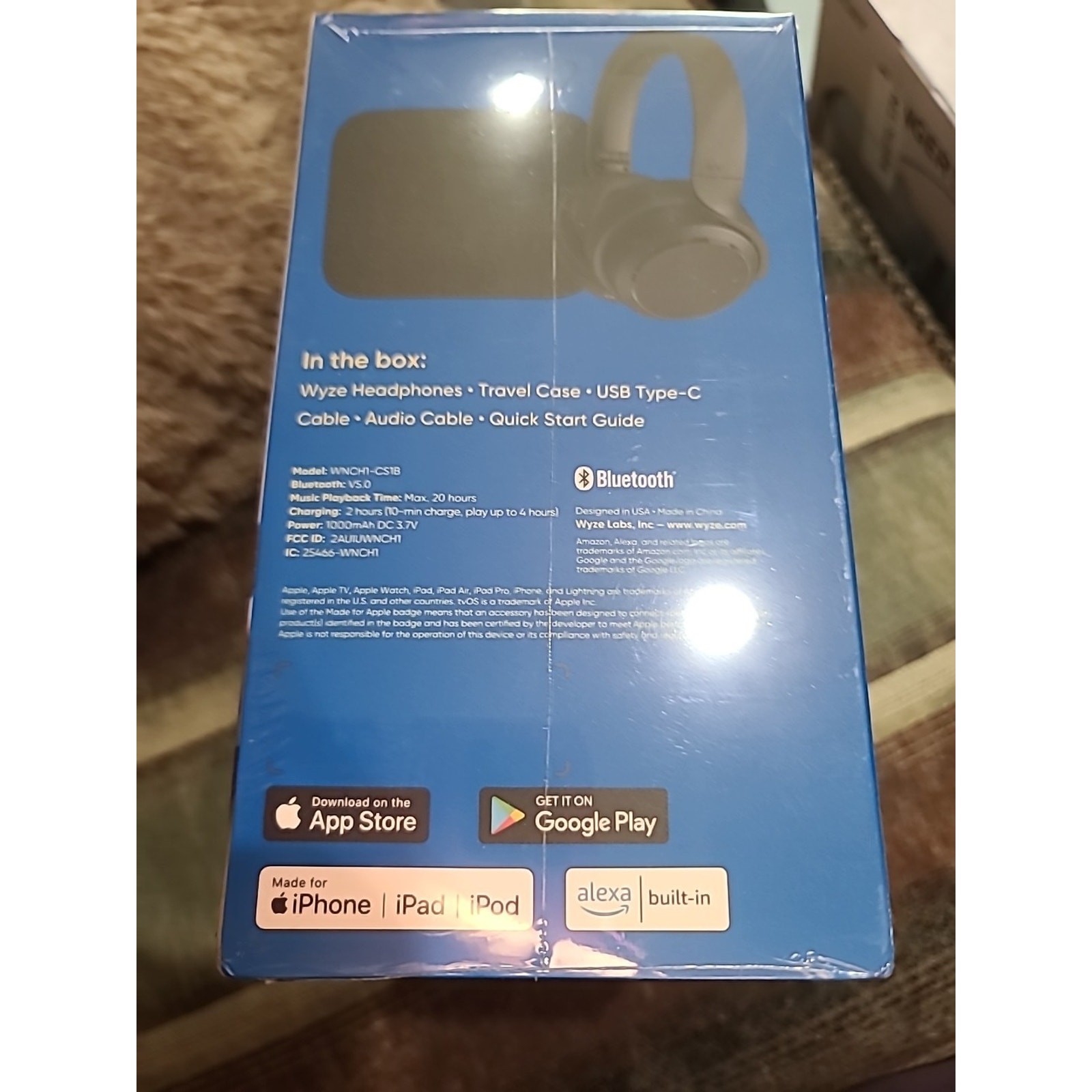 New Wyze Headphones Active Noise Cancellation Headphones Black WNCH1