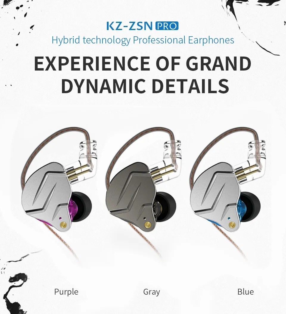 New KZ ZS10 PRO 10 Hybrid Technology Headphones Hifi Noise Cancelling Earphones