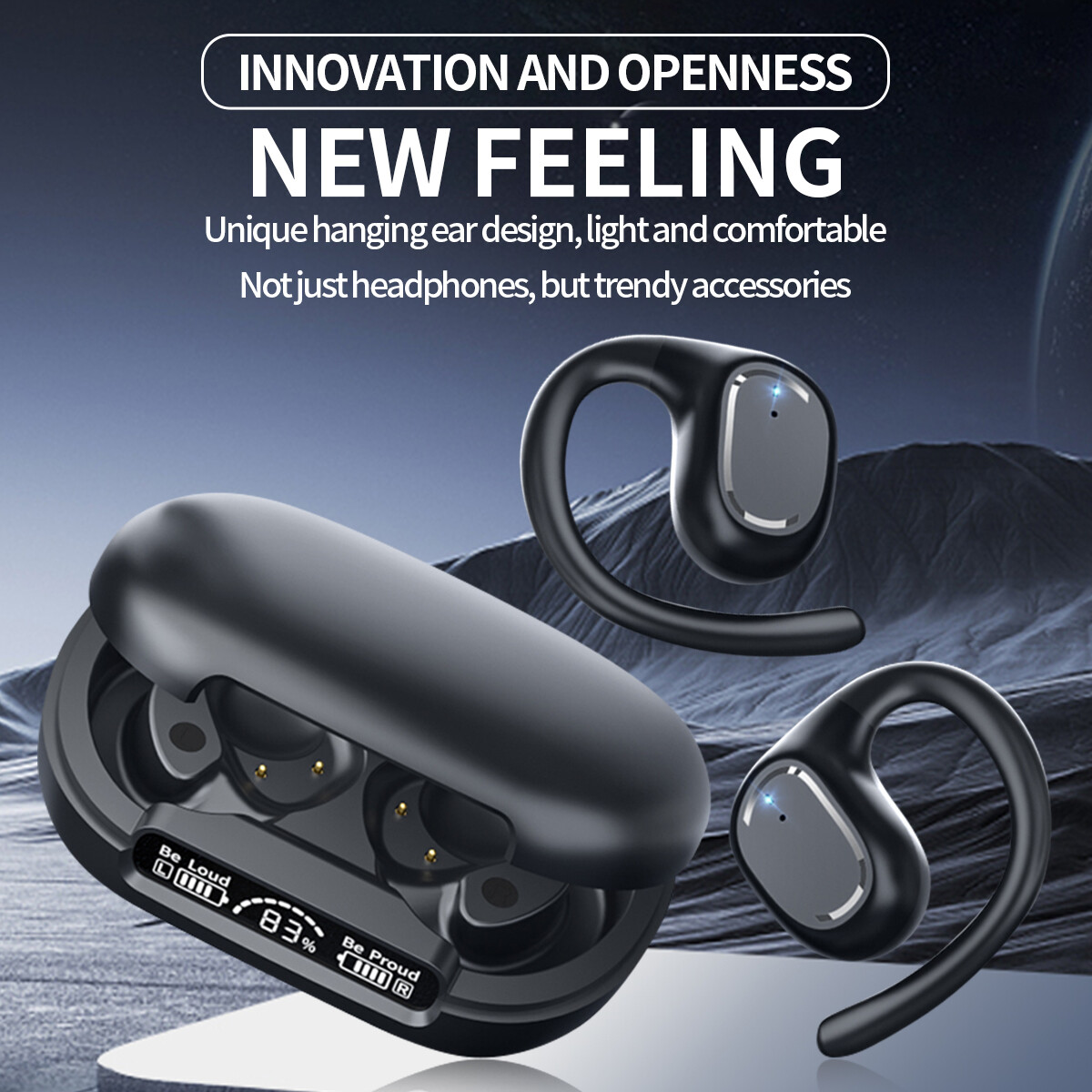 Bluetooth Headset Wireless Earphones Earbuds Stereo Headphones TWS 5.3 Ear Hook