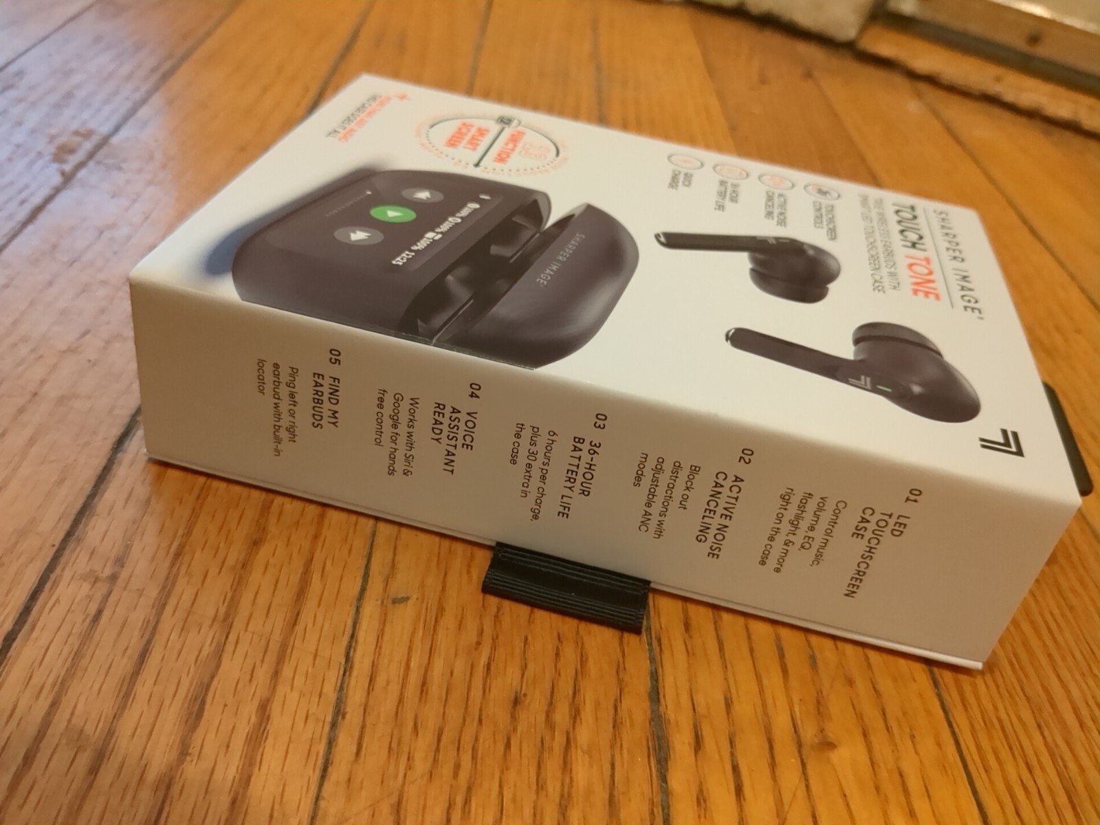 Sharper Image Touch Tone TWS Wireless Earbuds w/ Led Touch Screen Noise Cancel