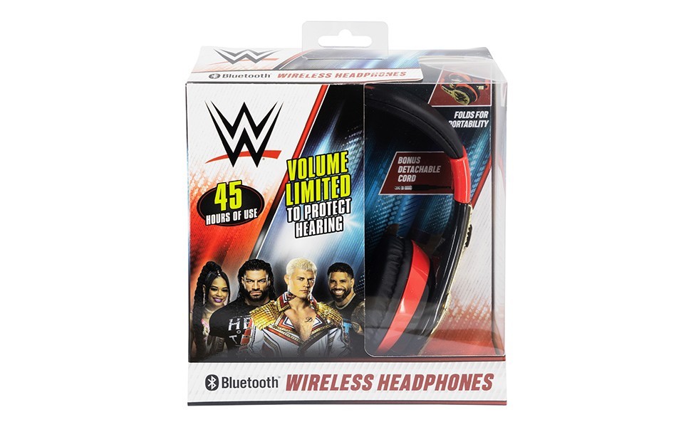 eKids WWE Bluetooth Headphones for Kids, Includes Aux Cord