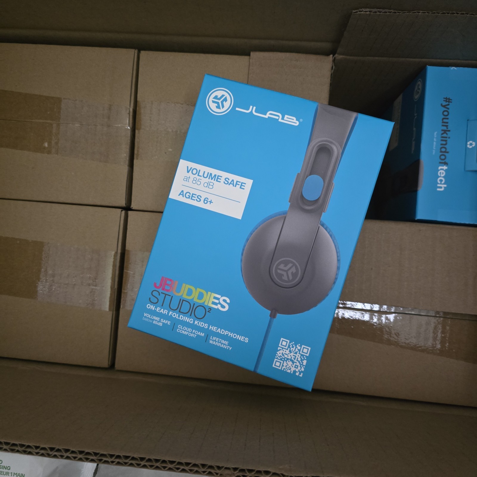 JLab JBuddies Studio2 Kids Headphones Gray/Blue Bulk Lot Case of 12 New Sealed