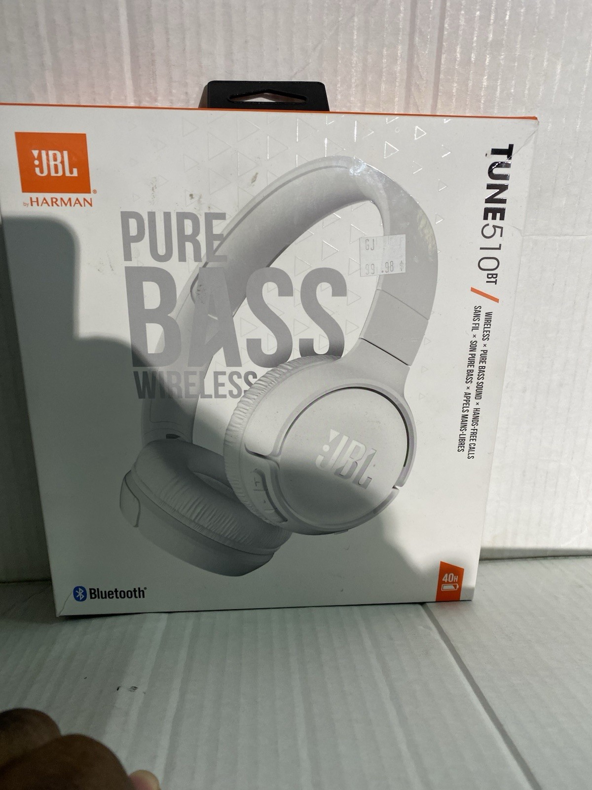 JBL T450BT Wireless Bluetooth Headphones – White