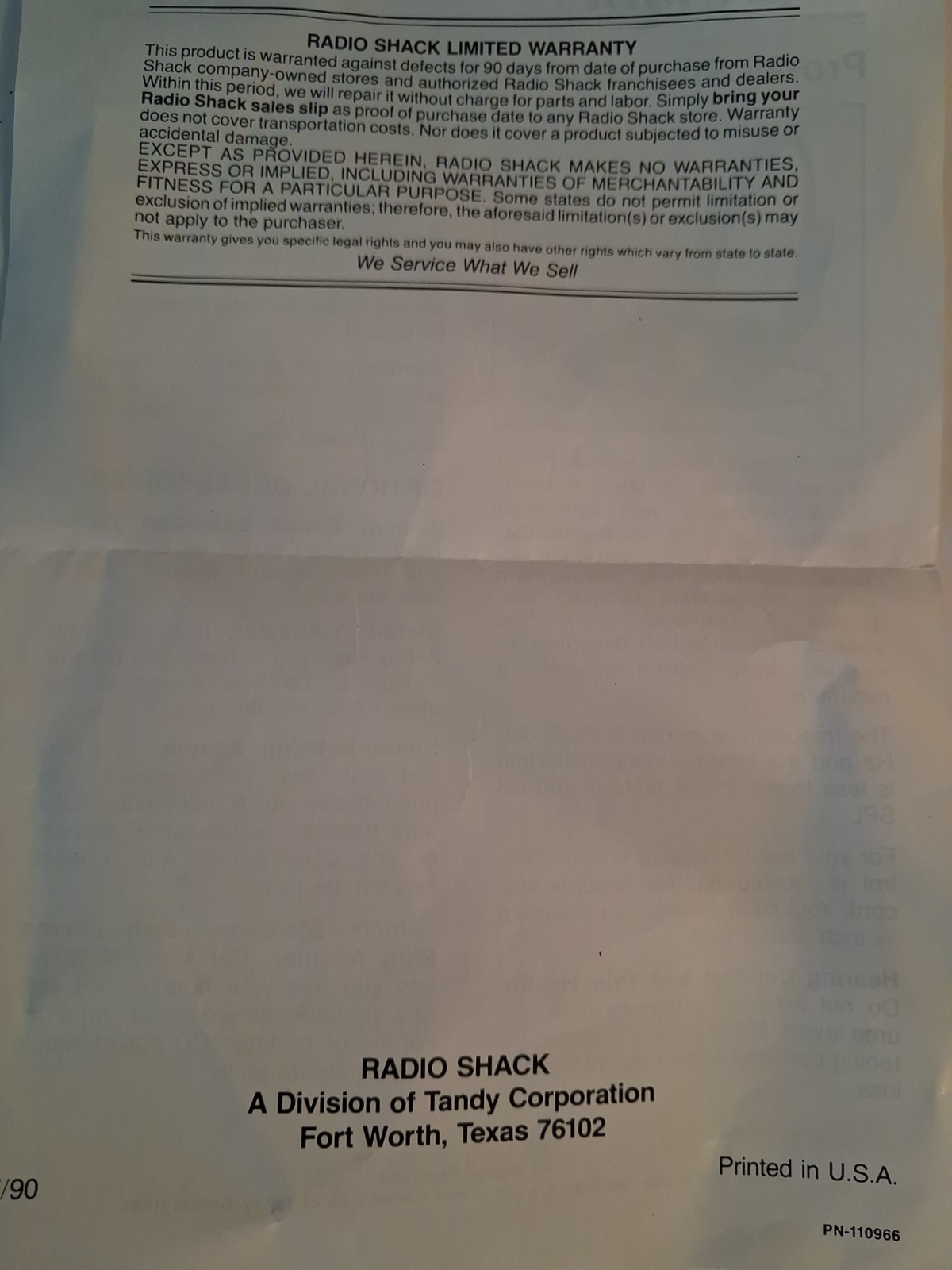 Radioshack Pro-25 Stereo Headphones W/In-line Volume Control Cat No. 33-1022