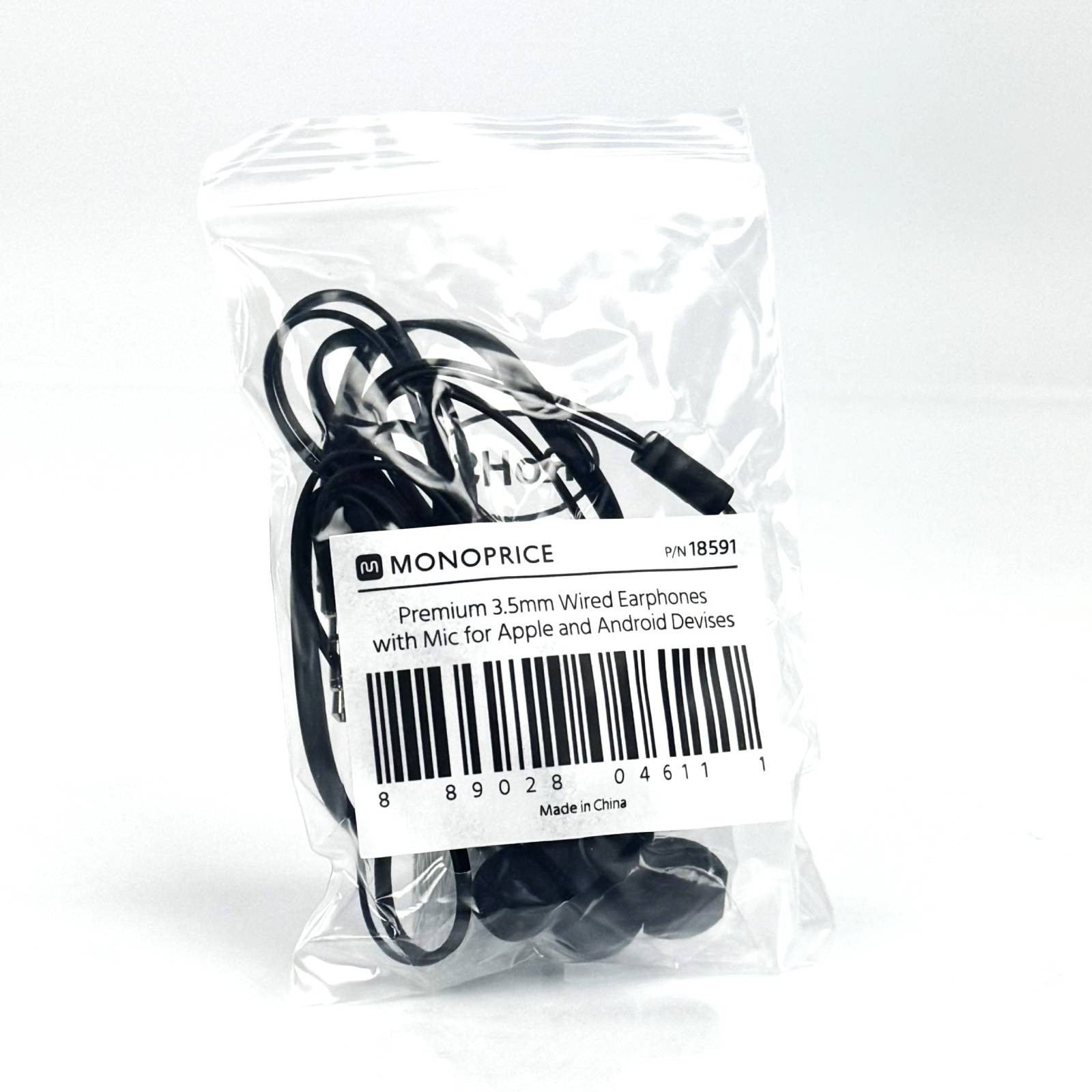 Lot of 10 Monoprice Premium 3.5mm Wired Earbuds Headphones with Microphone 18591