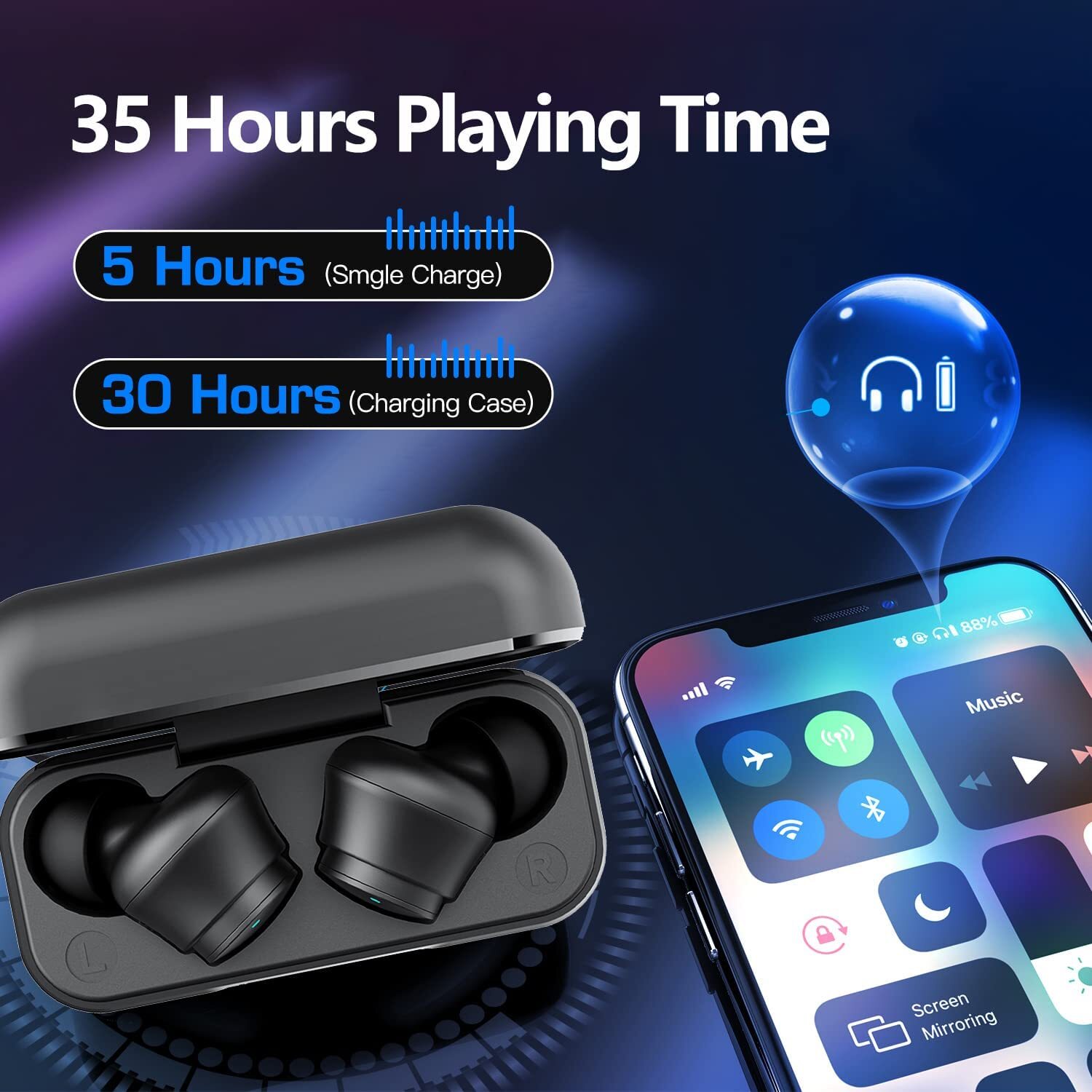 TONSTEP Active Noise Cancelling Wireless Earbuds – NEW Fast Free Shipping!