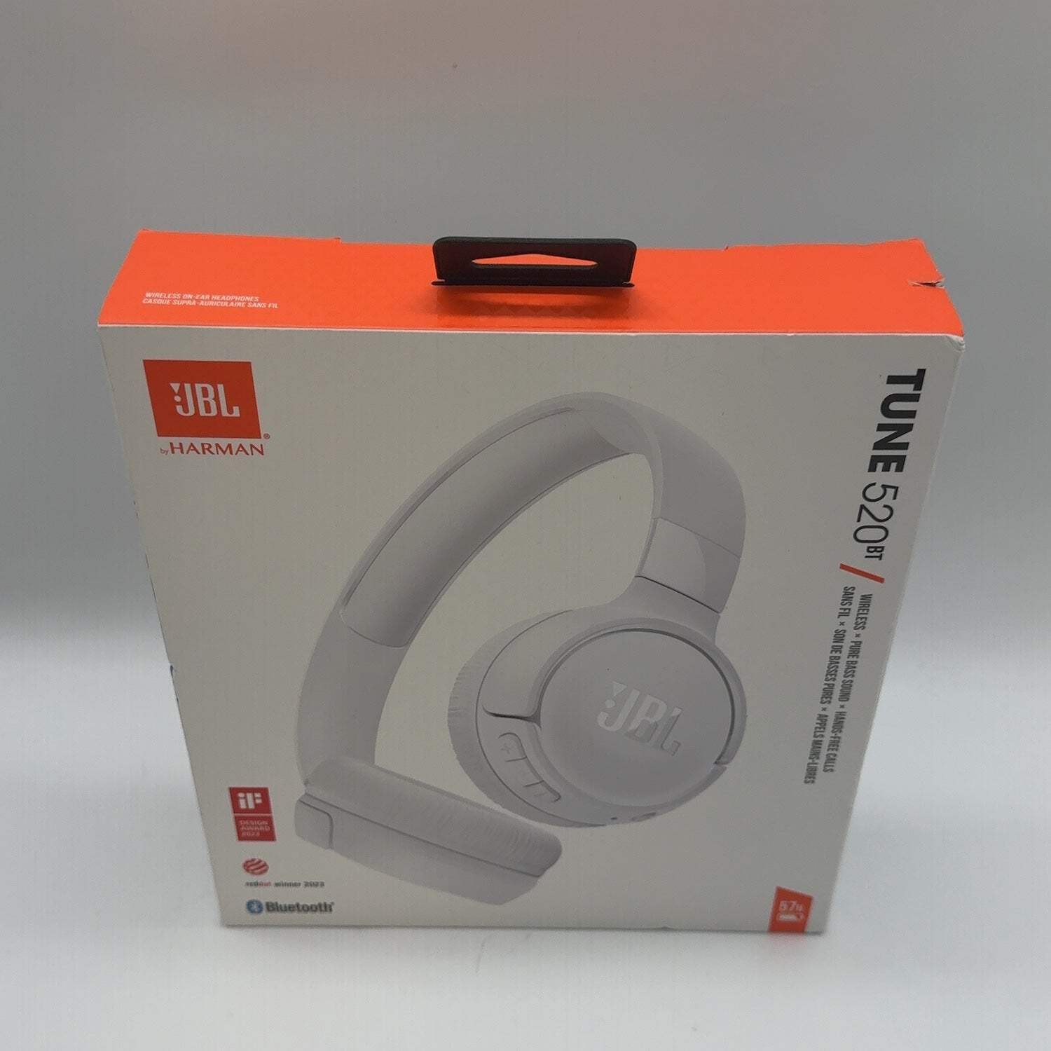 New JBL TUNE 520BT Wireless On-Ear Bluetooth Headphones White JBLT520BTWHTAM