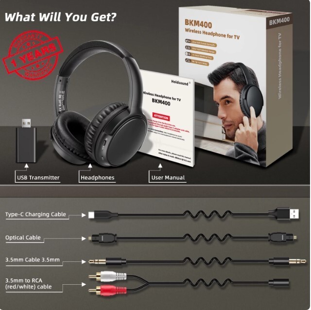 Tianfucen Wireless Headphones for TV BKM400 (New Open Box) FAST FREE SHIPPING.