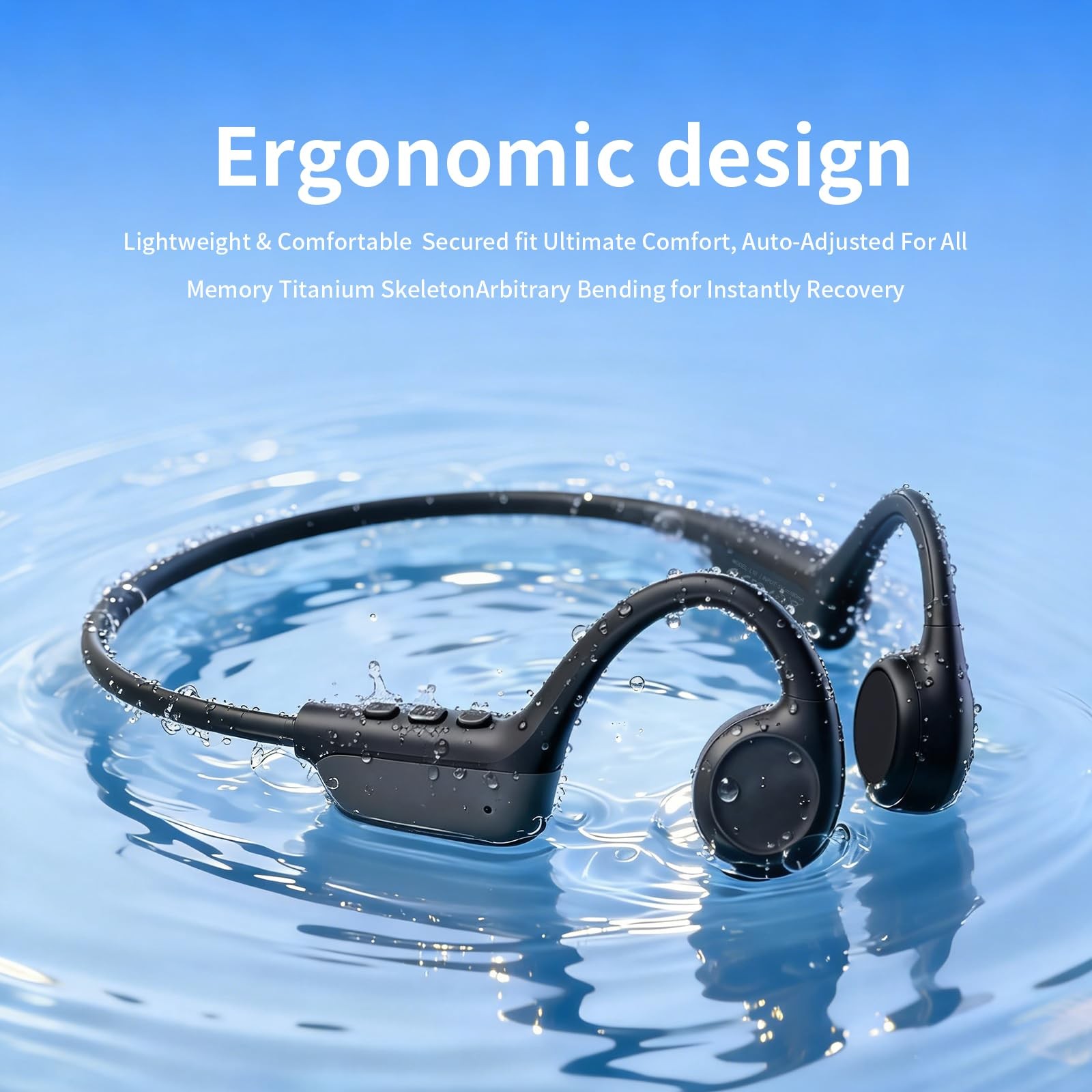 Bone Conduction Sports Headphones – 27g Ultra-Light Frame for All-Day Comfort…