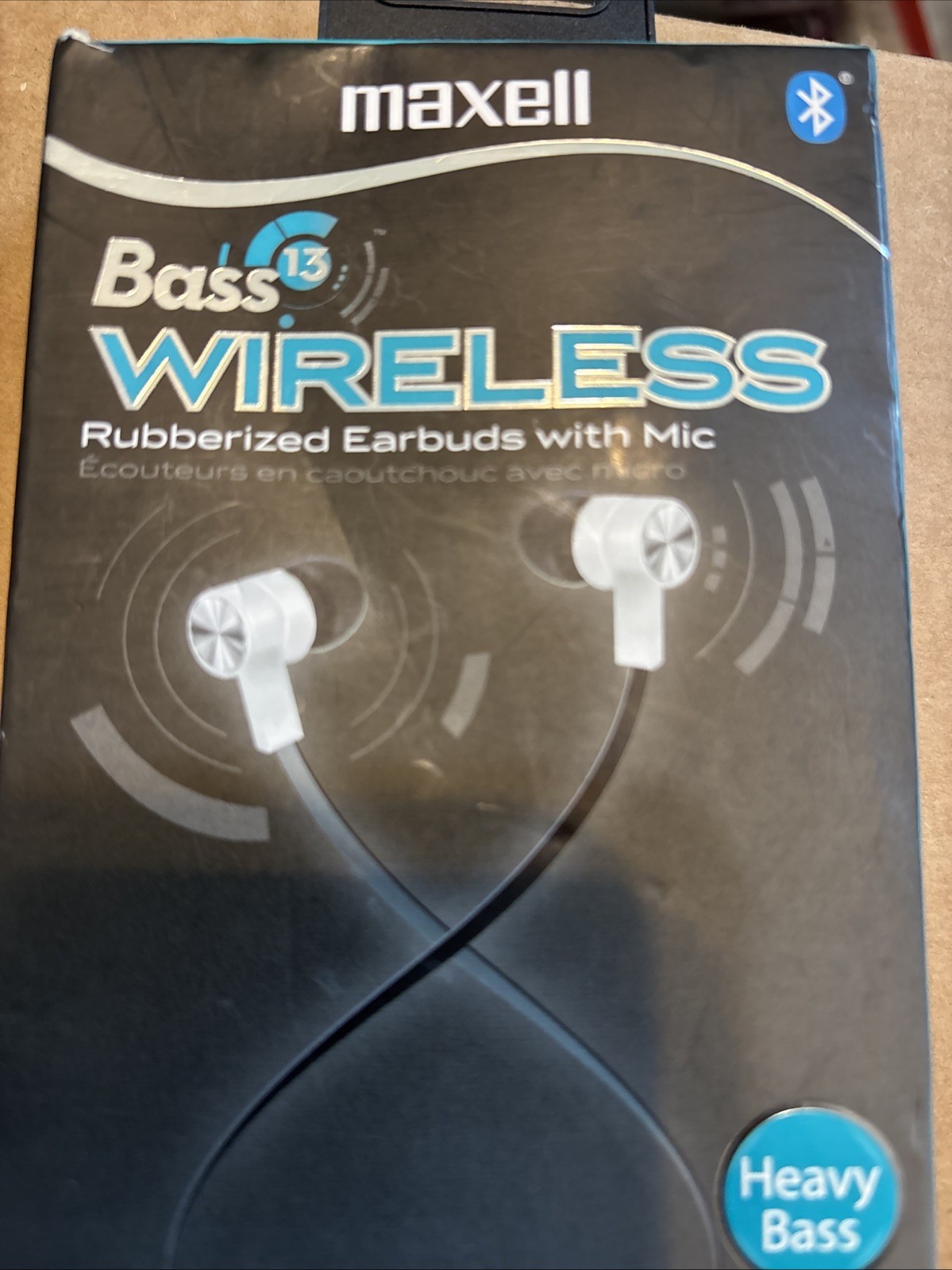 Maxell Bass 13 Bluetooth Wireless Rubberized Earbuds With Mic Heavy Bass
