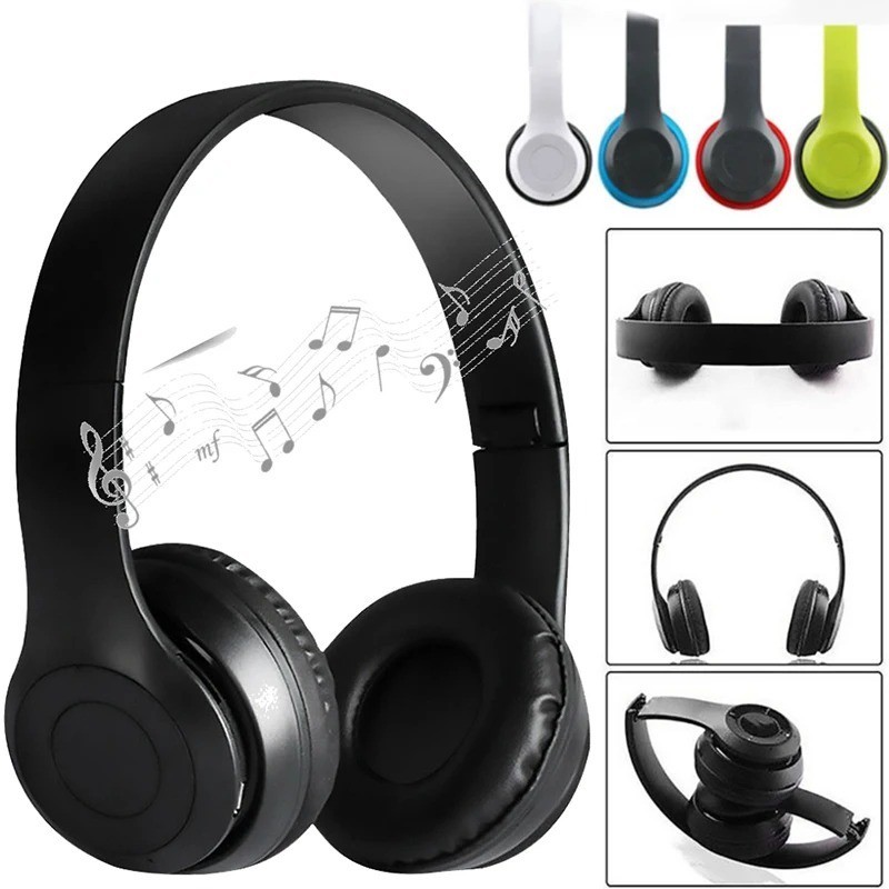 Wireless Bluetooth Headphones Foldable Over Ear Headset Mic Bass HiFi Stereo