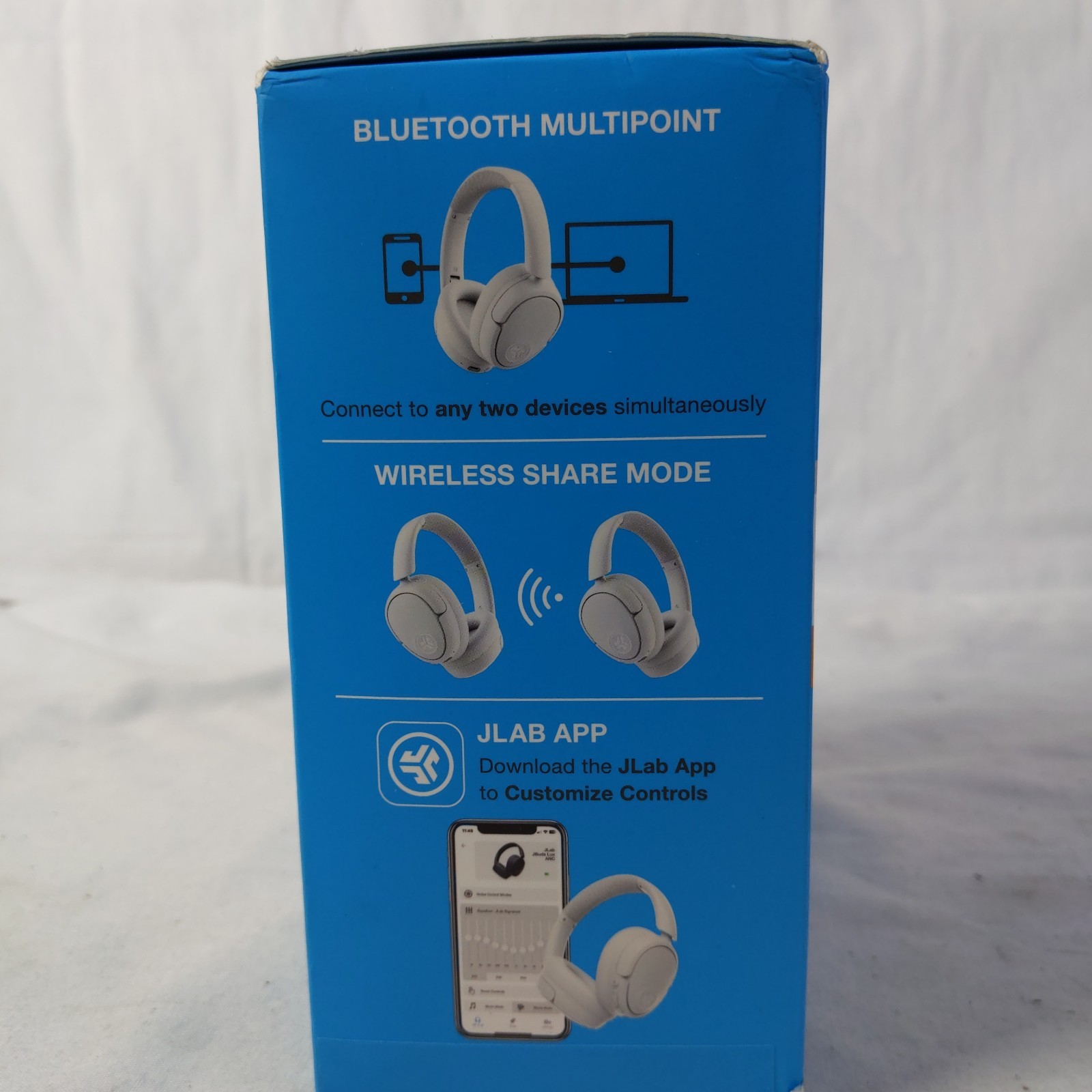JLab Hybrid ANC Bluetooth Wireless Active Noise Cancelling -Cloud White