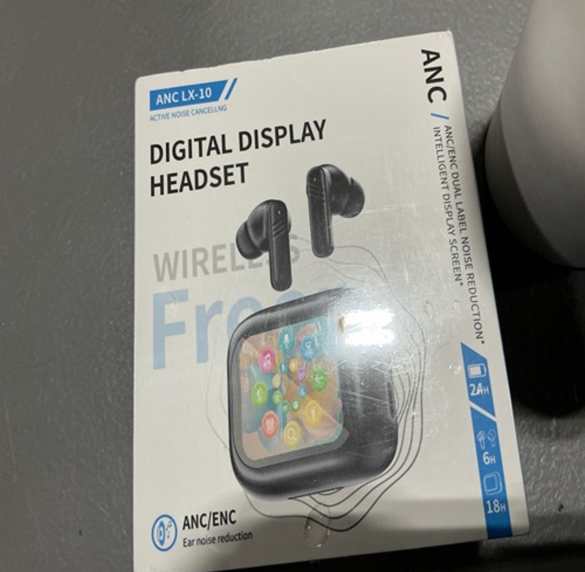ANC LX-10 Wireless Earbuds Digital Display, Noise Cancelling Black New Sealed