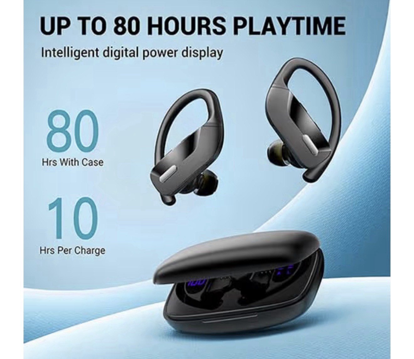 Wireless Bluetooth Headphones 80 Hours Playtime, Noise Cancelling