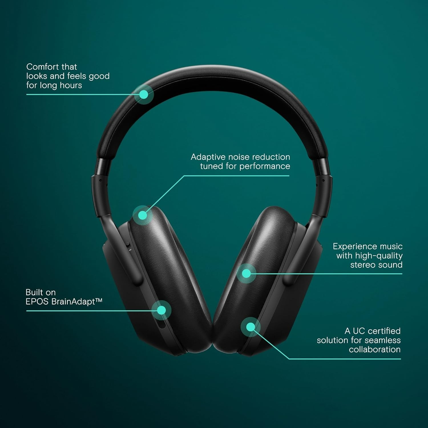 EPOS Adapt 660 USB-C (1001373) Premium Wireless ANC Headset with EPOS BrainAdapt