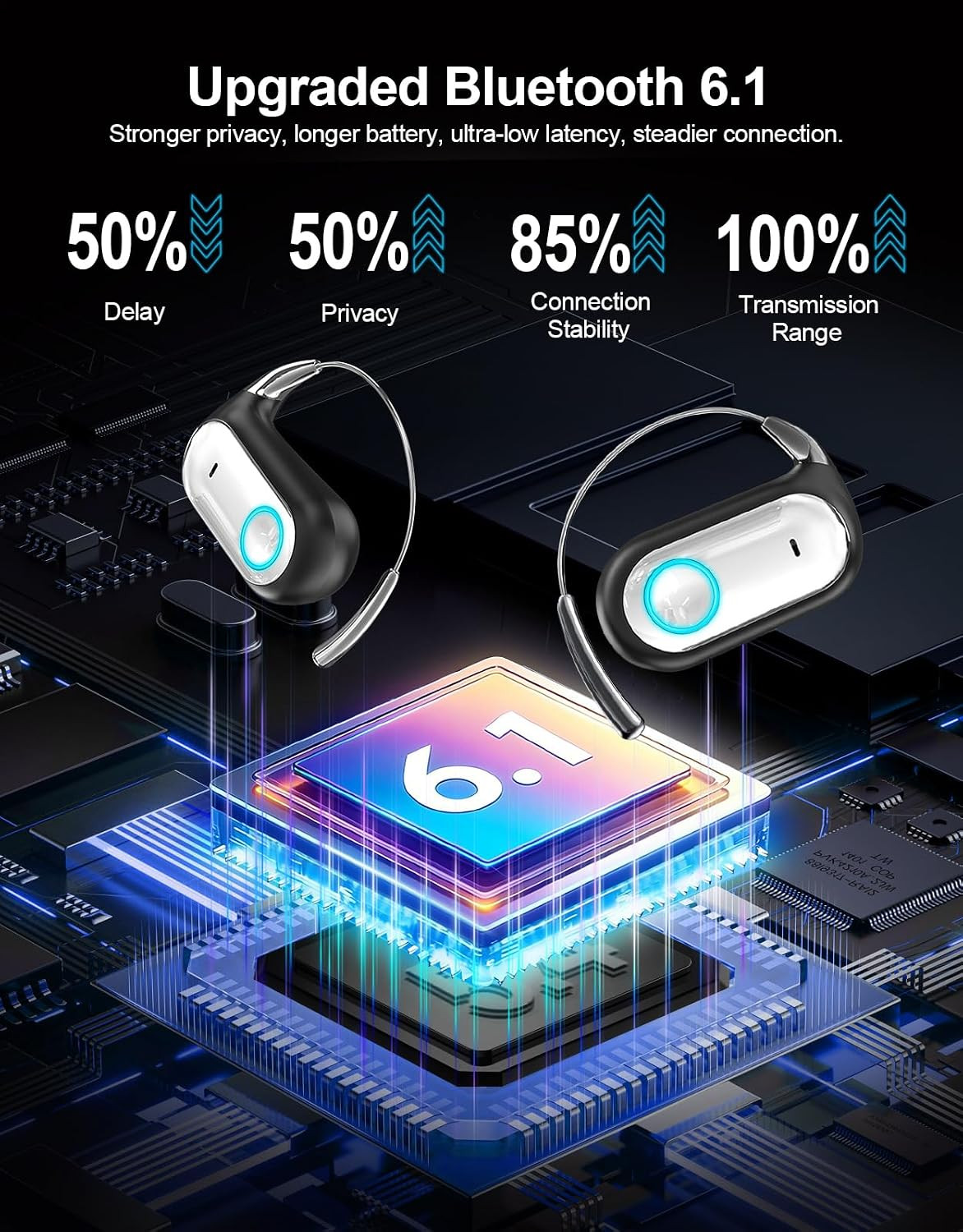 Open Ear Earbuds AI Translation Earbuds Real Time Open Ear Headphones Wireless B