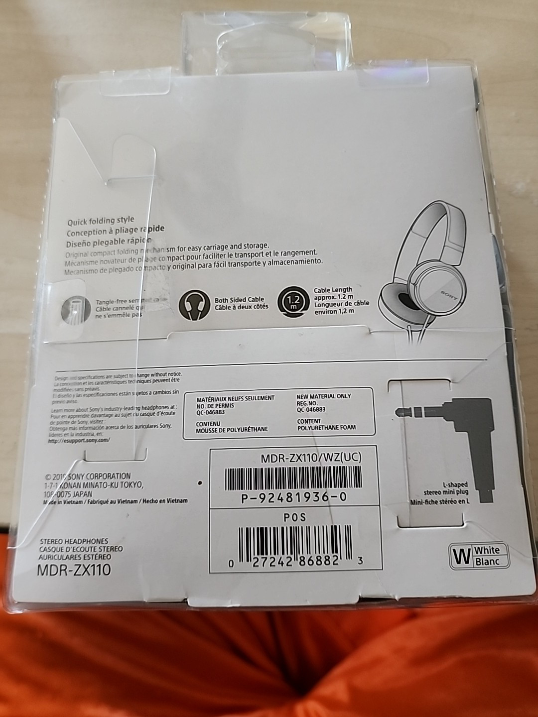 Sony MDR-ZX110 Ear-Pad (On the Ear) Headband Headphones – White