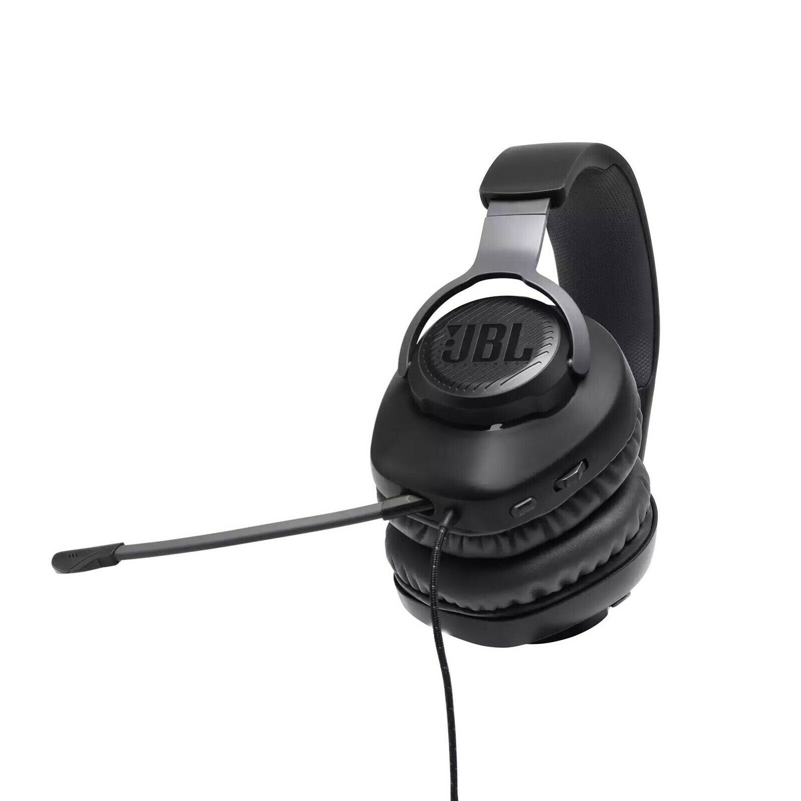 JBL Quantum 100 Wired Over-Ear Gaming Headset with Detachable Boom Mic, Black