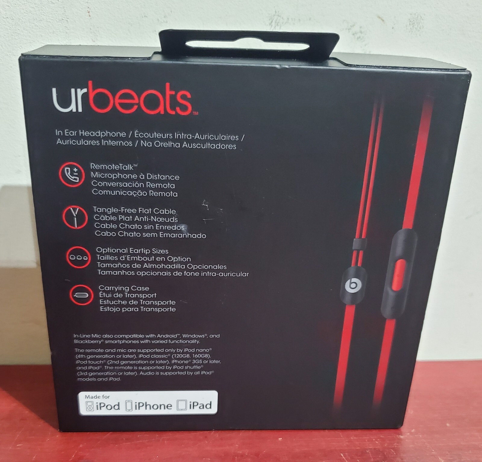 Beats Monster urBeats 2 Wired 3.5mm Earbuds Headphones For Apple Red/Black