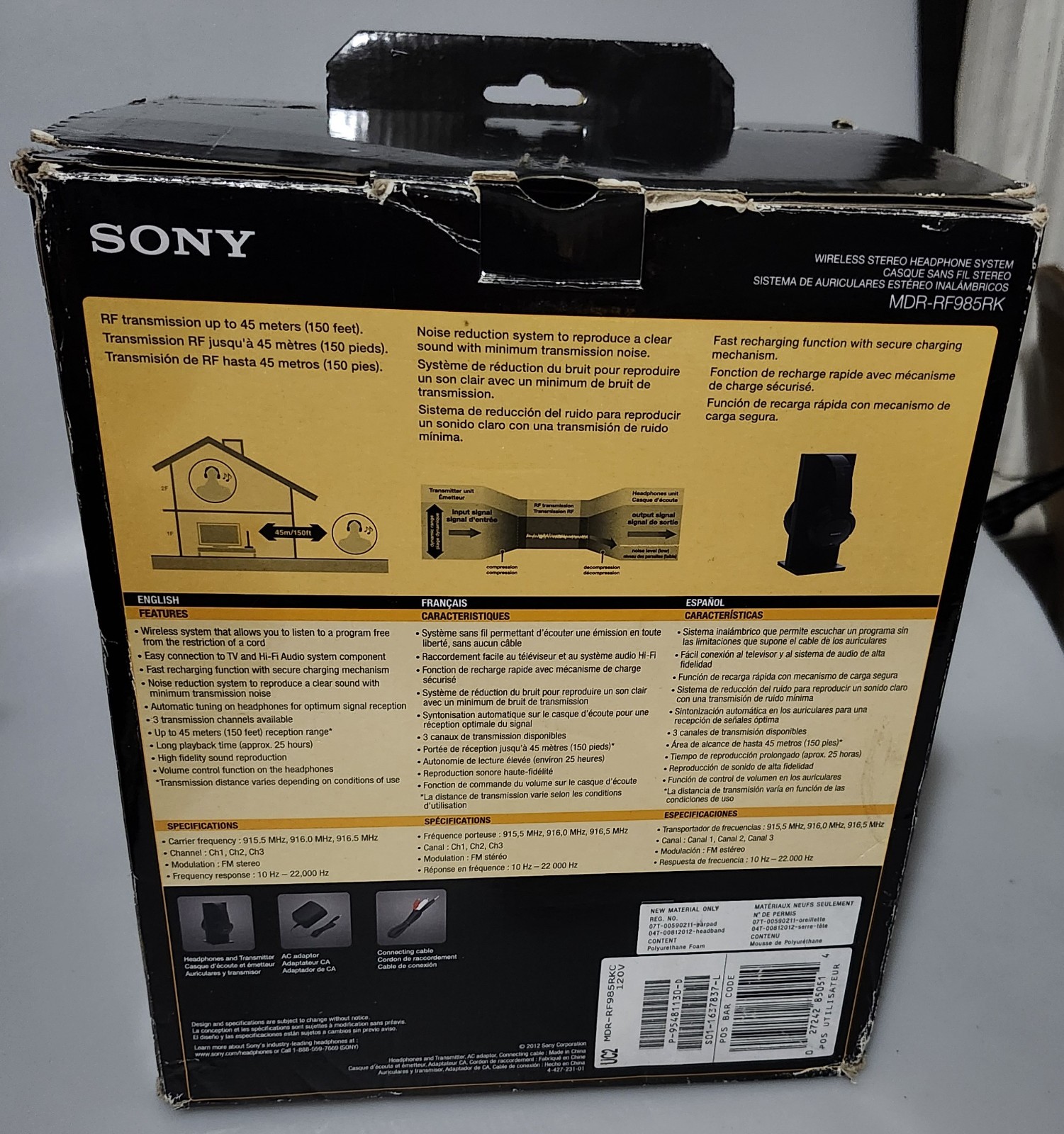 Sony Wireless Over Ear Headphones – Black MDR-RF985RK