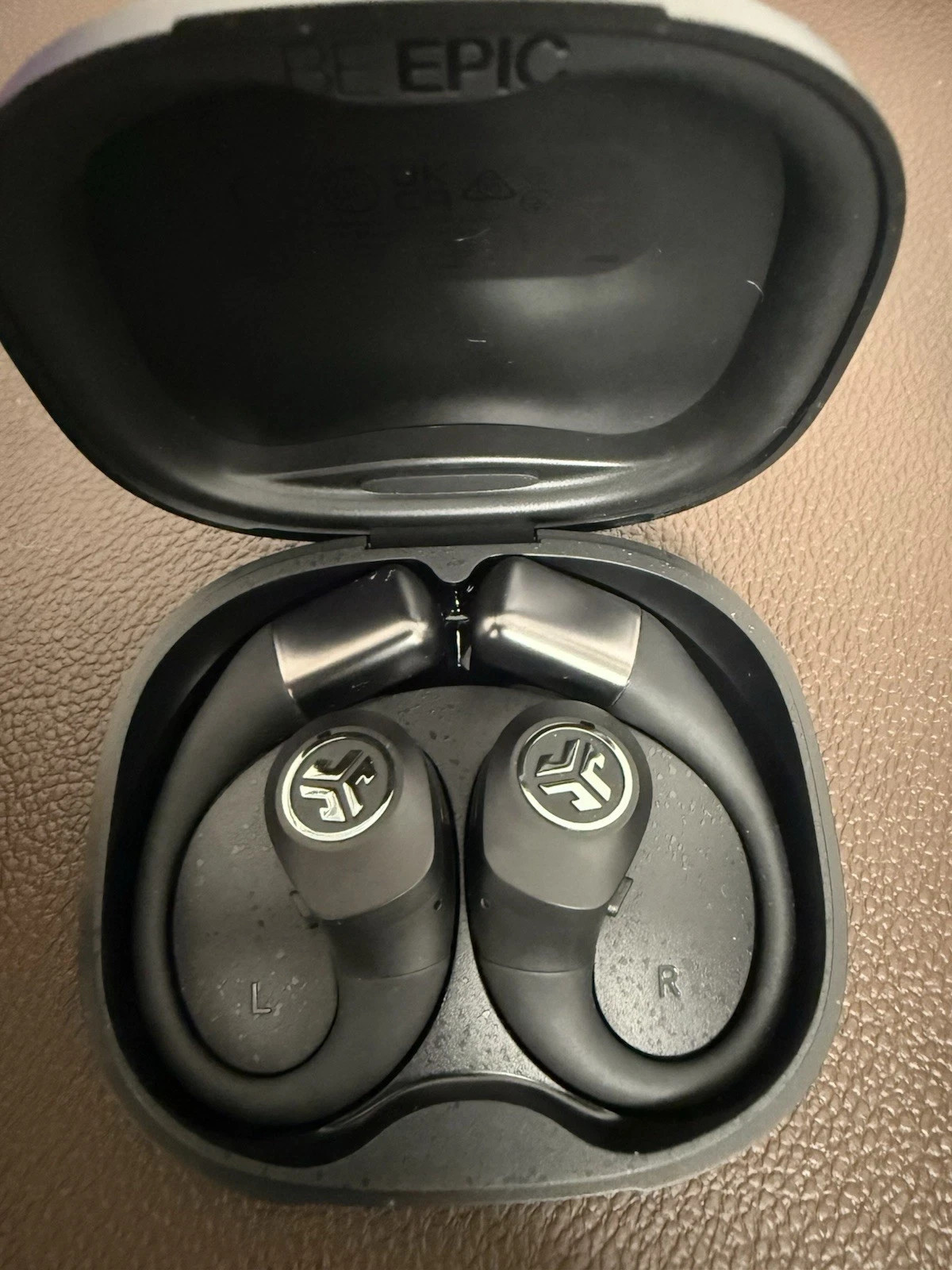 JLab Epic Open Sport Earbuds Black Bluetooth Open-Ear Used Tested