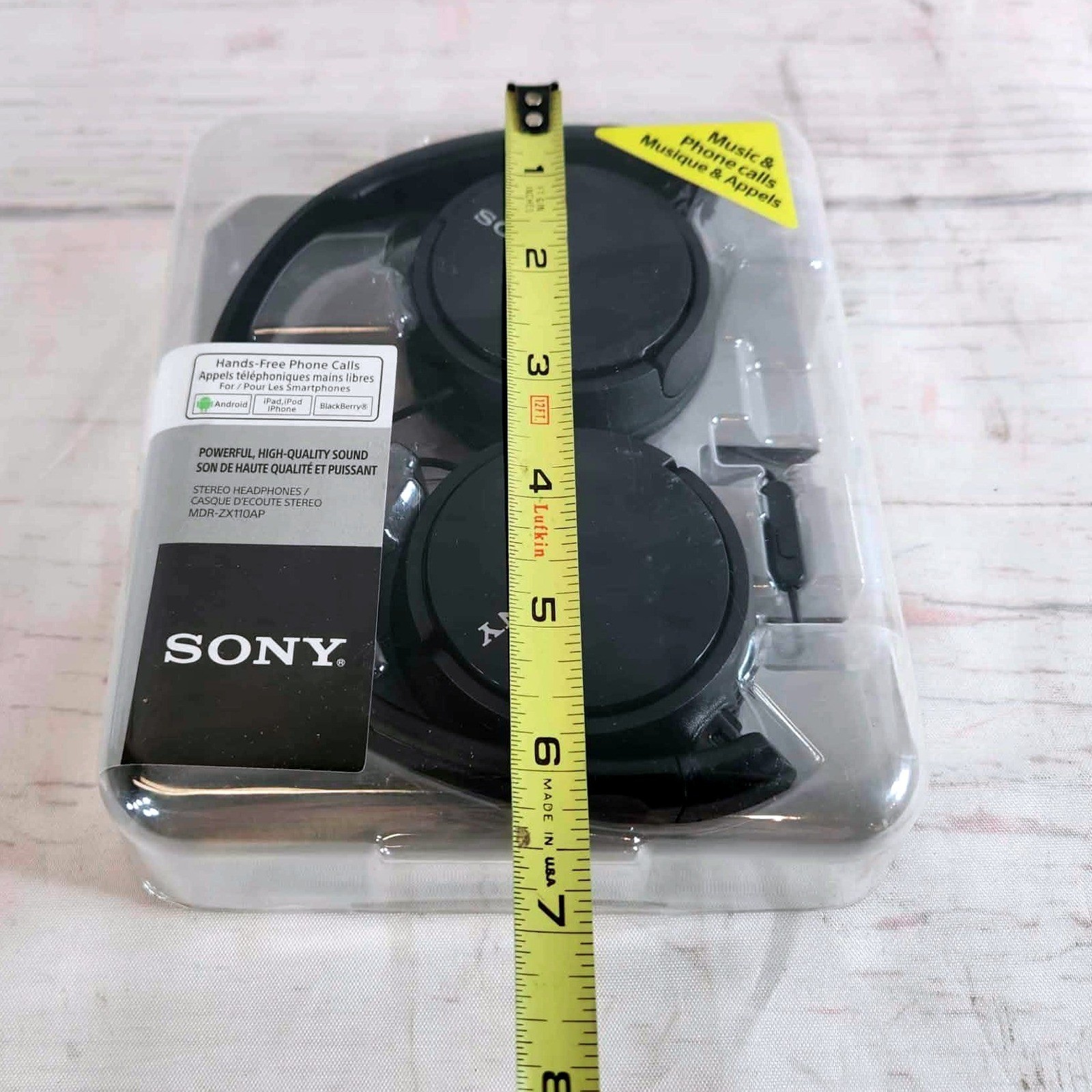 Sony Wired MDR ZX110AP Stereo Headphones Music Phone Calls Black